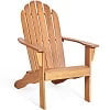 Costway Outdoor Adirondack Chair Accent Chair Solid Wood Durable Patio Garden Deck Furniture Gray