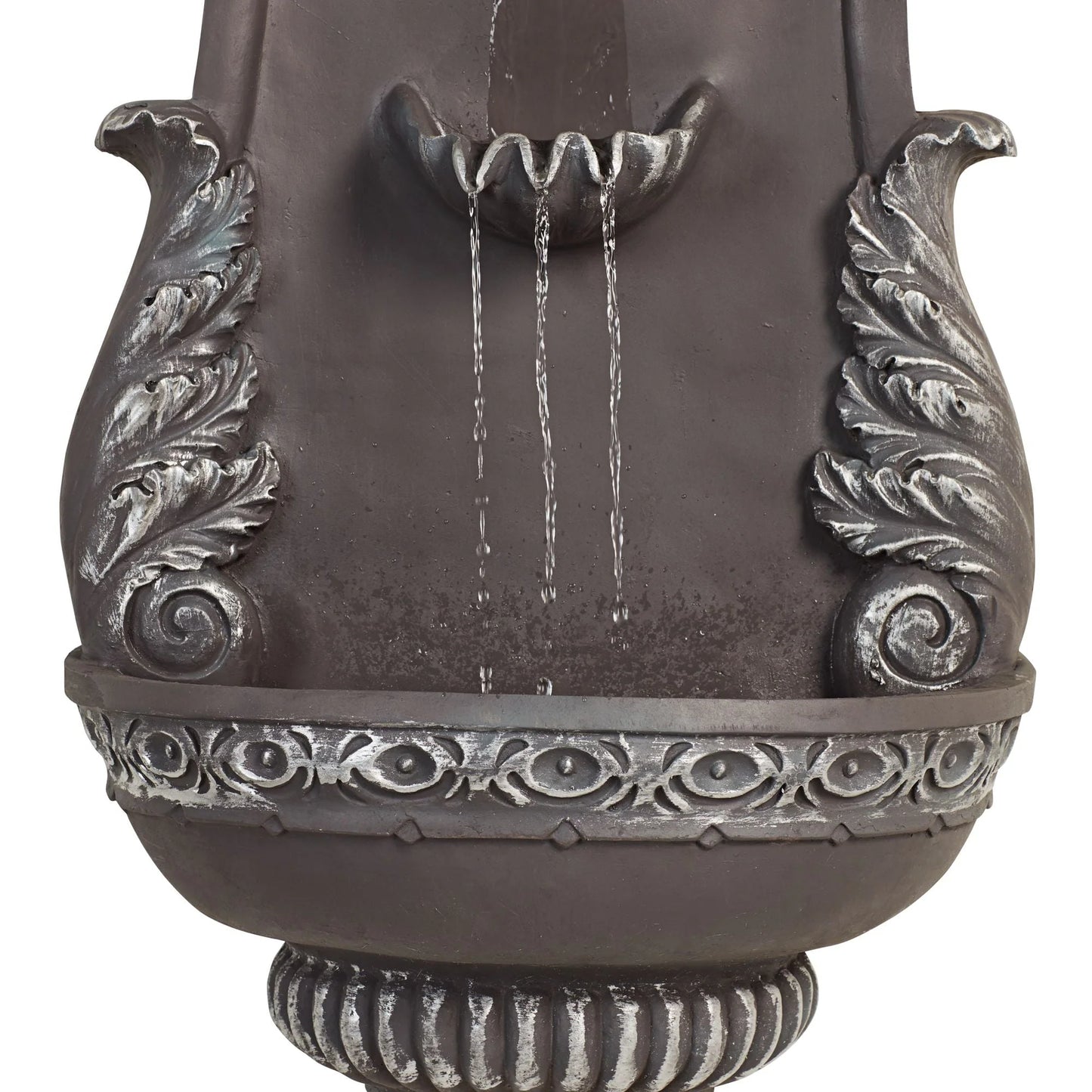 John Timberland Tivoli Grey Ornate Rustic Outdoor 2 Tier Outdoor Wall Water Fountain 33" for Yard Backyard Garden Patio Home Deck Porch House Exterior