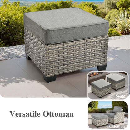 Ovios 7 Pieces Outdoor Patio Sectional Furniture All-Weather Rattan Wicker Conversation Patio Sofa Outdoor Chairs for Backyard Balcony