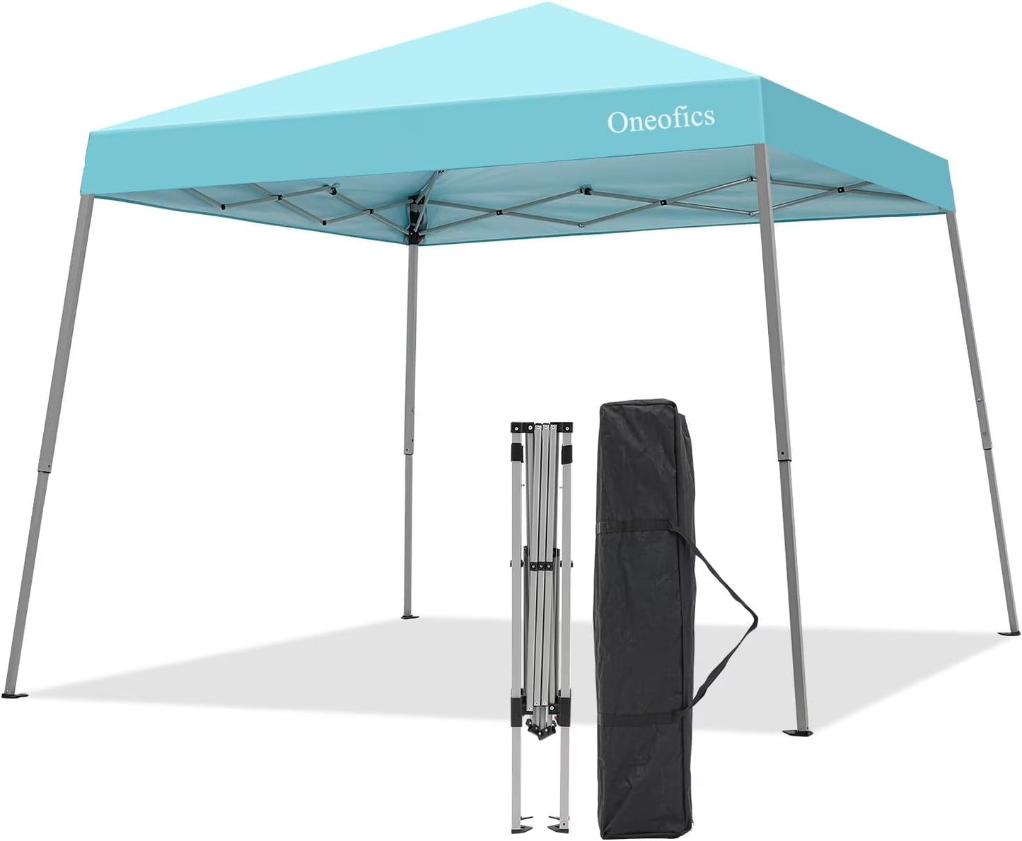 Canopy Tent, 10X10 FT Pop Up Canopy Outdoor Instant Tent Slant Legs with Carrying Bag, Portable Gazebo Shelter for Patio Deck Garden and Beach - 8X8 FT Canopy Cover (Dark Blue)