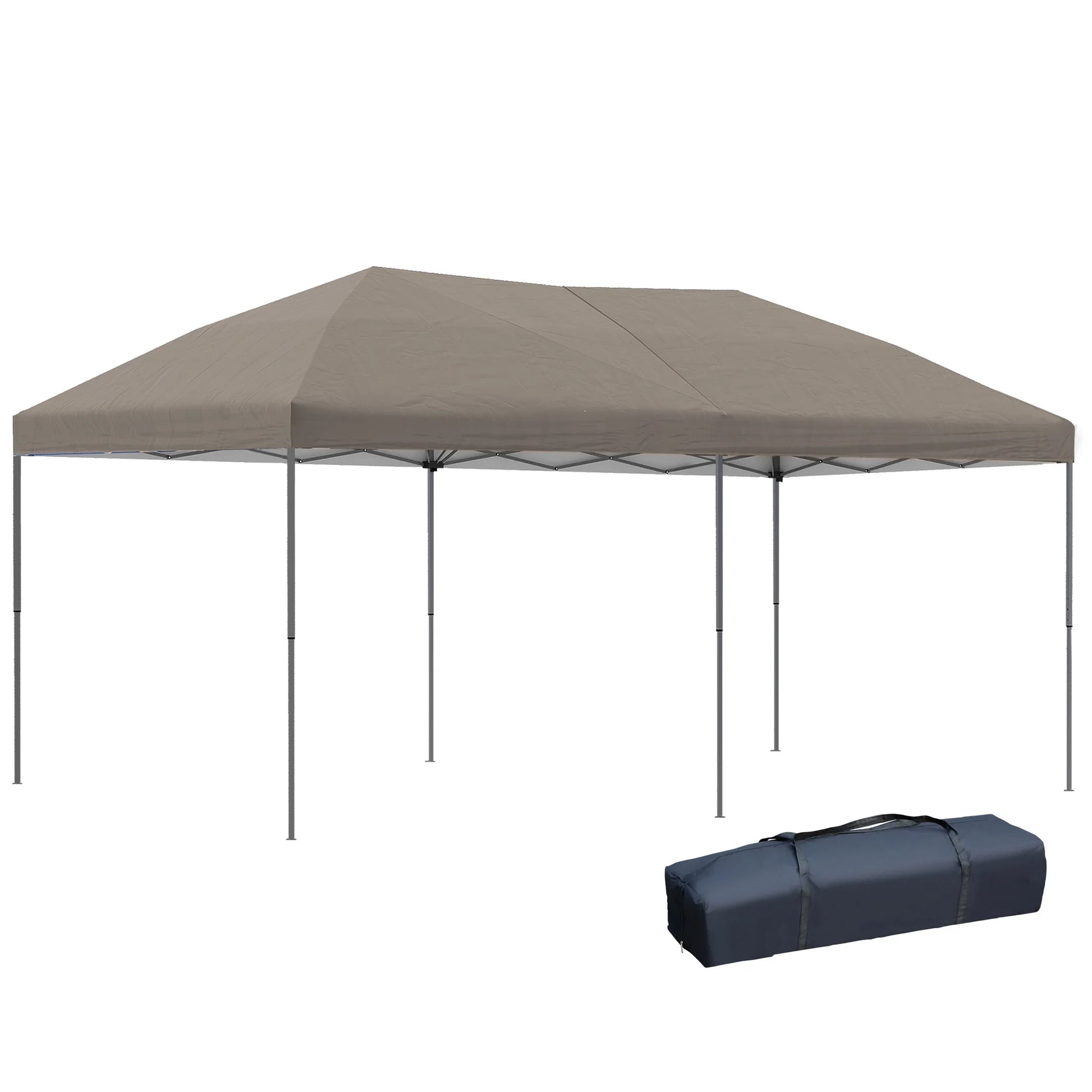 Outsunny 10' x 19' Pop Up Canopy with Easy Up Steel Frame, 3-Level Adjustable Height and Carrying Bag, Sun Shade Event Party Tent for Patio, Backyard, Garden, Blue