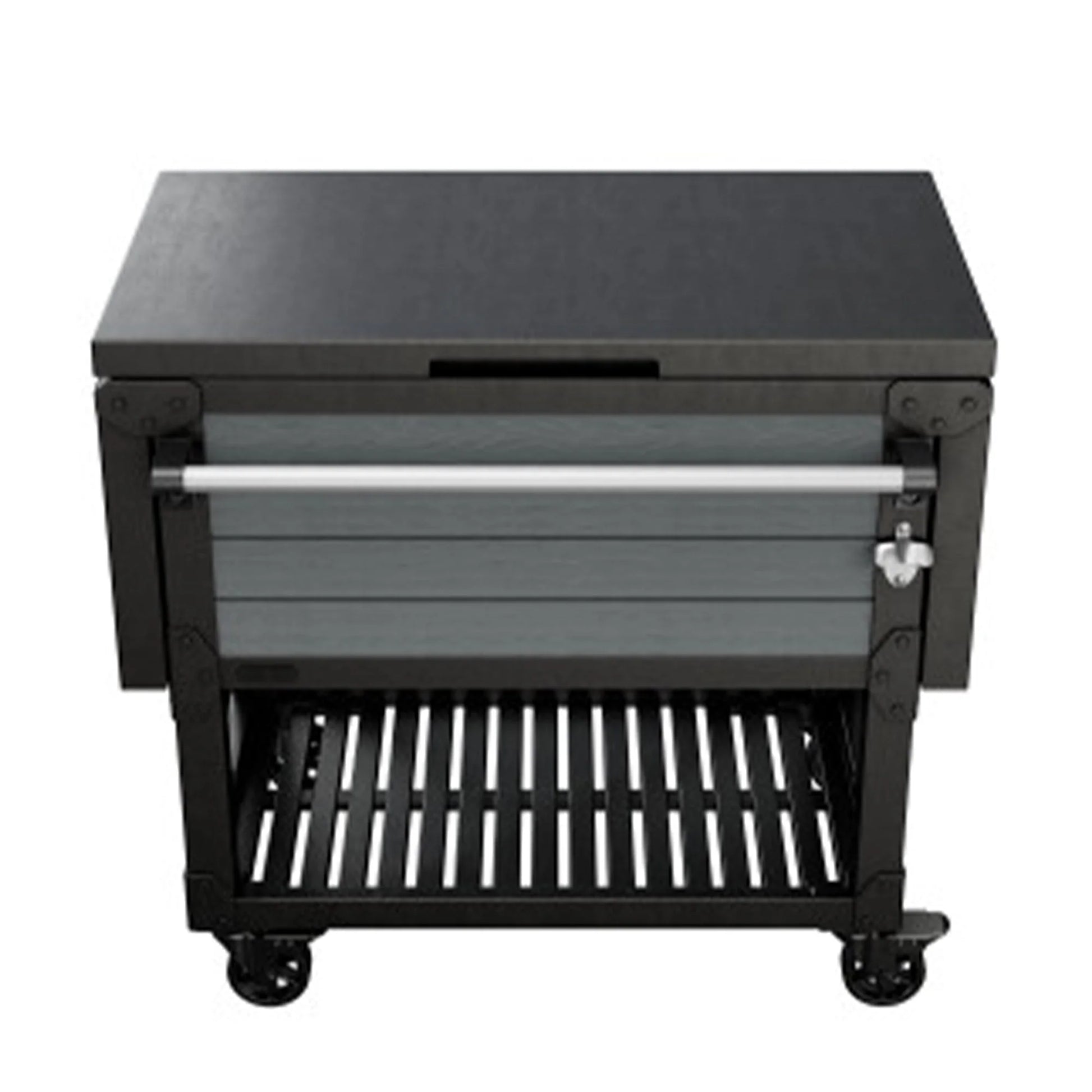 Keter Outdoor Patio Cooler Ice Chest Insulated Beverage Bar Cart, Gray