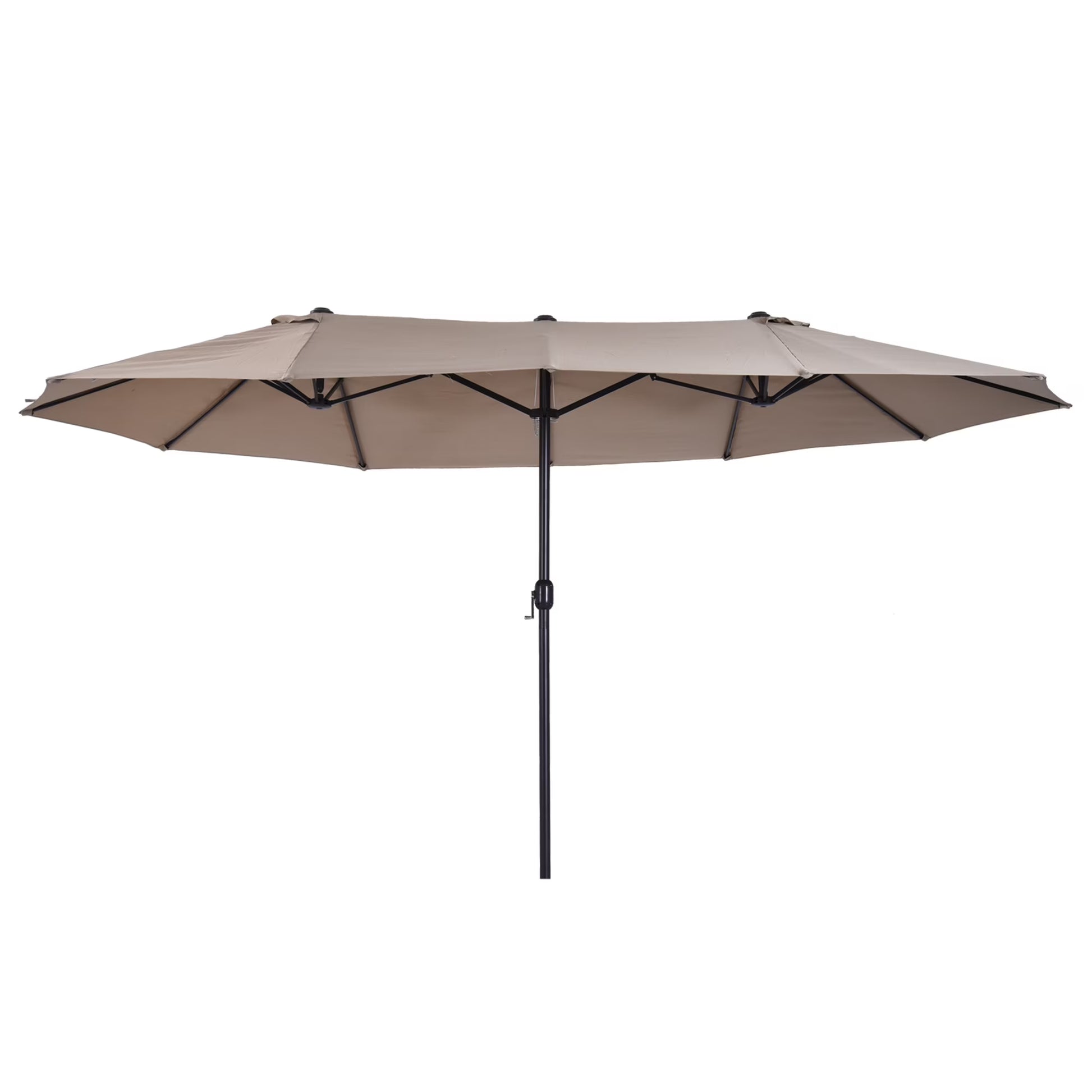 Outsunny Extra Large 15Ft Patio Umbrella,Double-Sided Outdoor Umbrella with Crank Handle and Air Vents for Backyard,Deck,Pool,Market,Gray,Gray Steel Lighting Outdoor Lighting