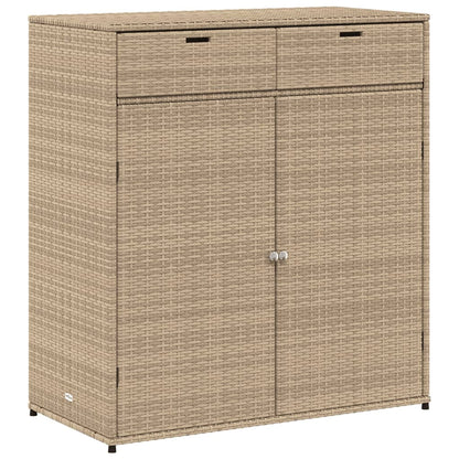 vidaXL Patio Storage Cabinet Tool Organizer Outdoor Furniture Poly Rattan