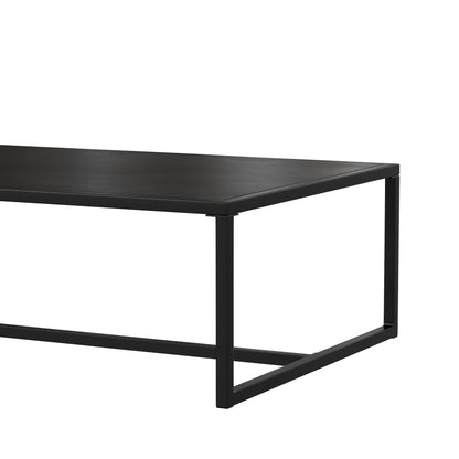 BizChair Outdoor Patio Coffee Table Commercial Grade Black Coffee Table for Deck, Porch, or Poolside - Steel Square Leg Frame