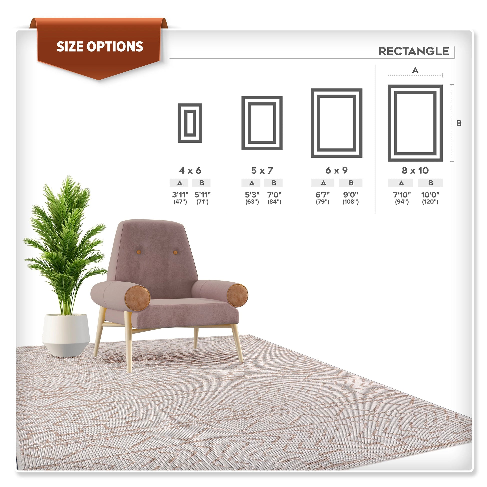 Beverly Rug Outdoor Rug 6' x 9' Patio, Porch, Garden Beige and White