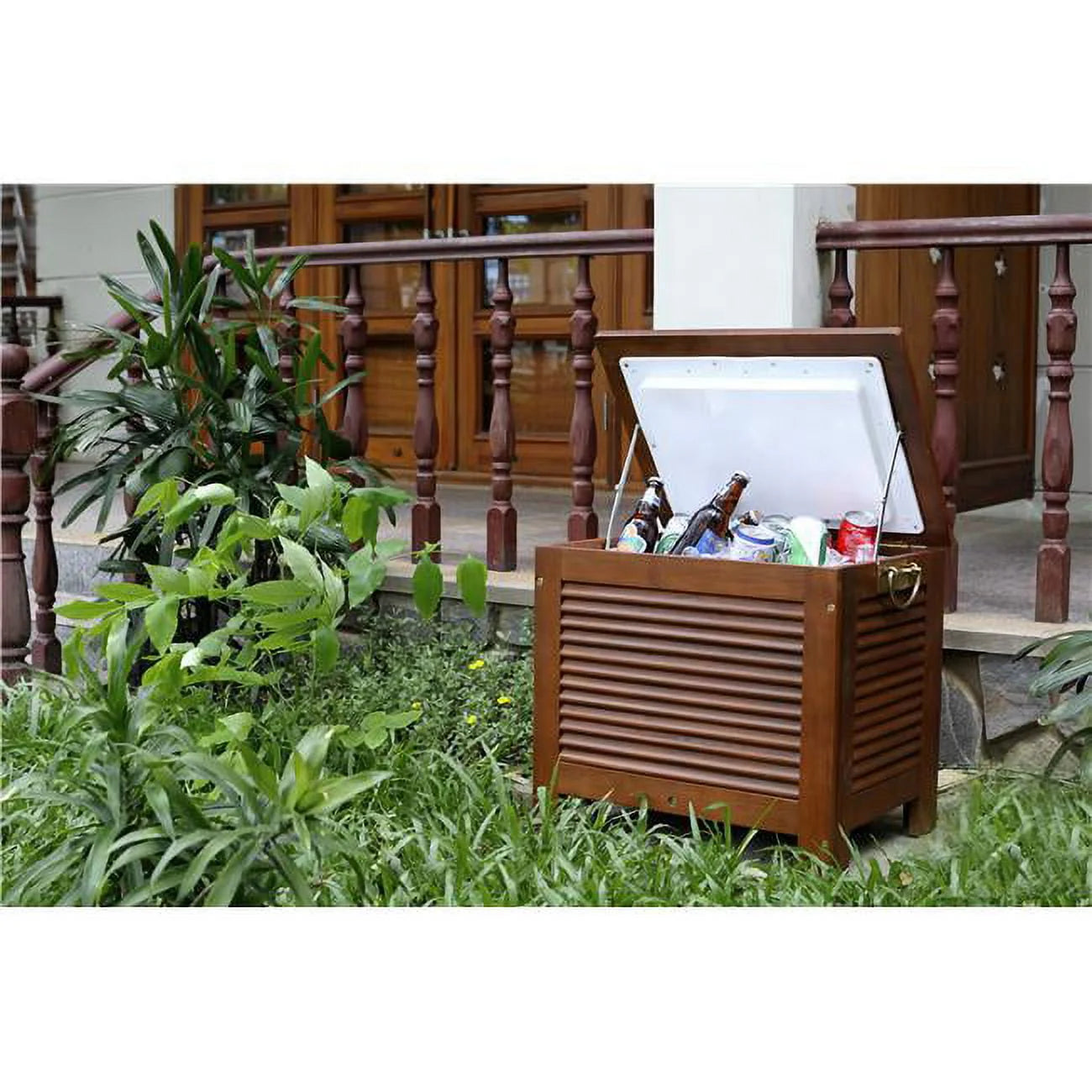 Merry Products MPG-PC01 Wooden Patio Cooler with Double Wall Plastic Cooler Insert
