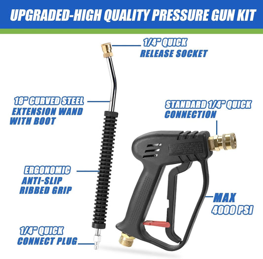 TOOLCY Pressure Washer 2030 PSI Max, Power Washer Electric Powered, 50FT Pressure Hose, Short Gun & Extension Wand, Foam Cannon, 5 Nozzles, Cars Patios Washer