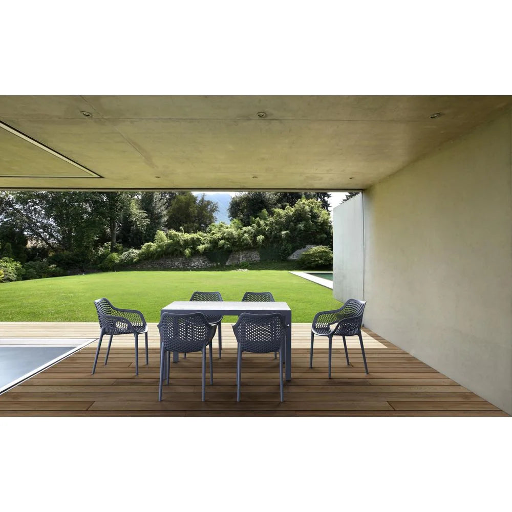 Compamia Air XL Outdoor Patio Dining Arm Chair in Dark Gray