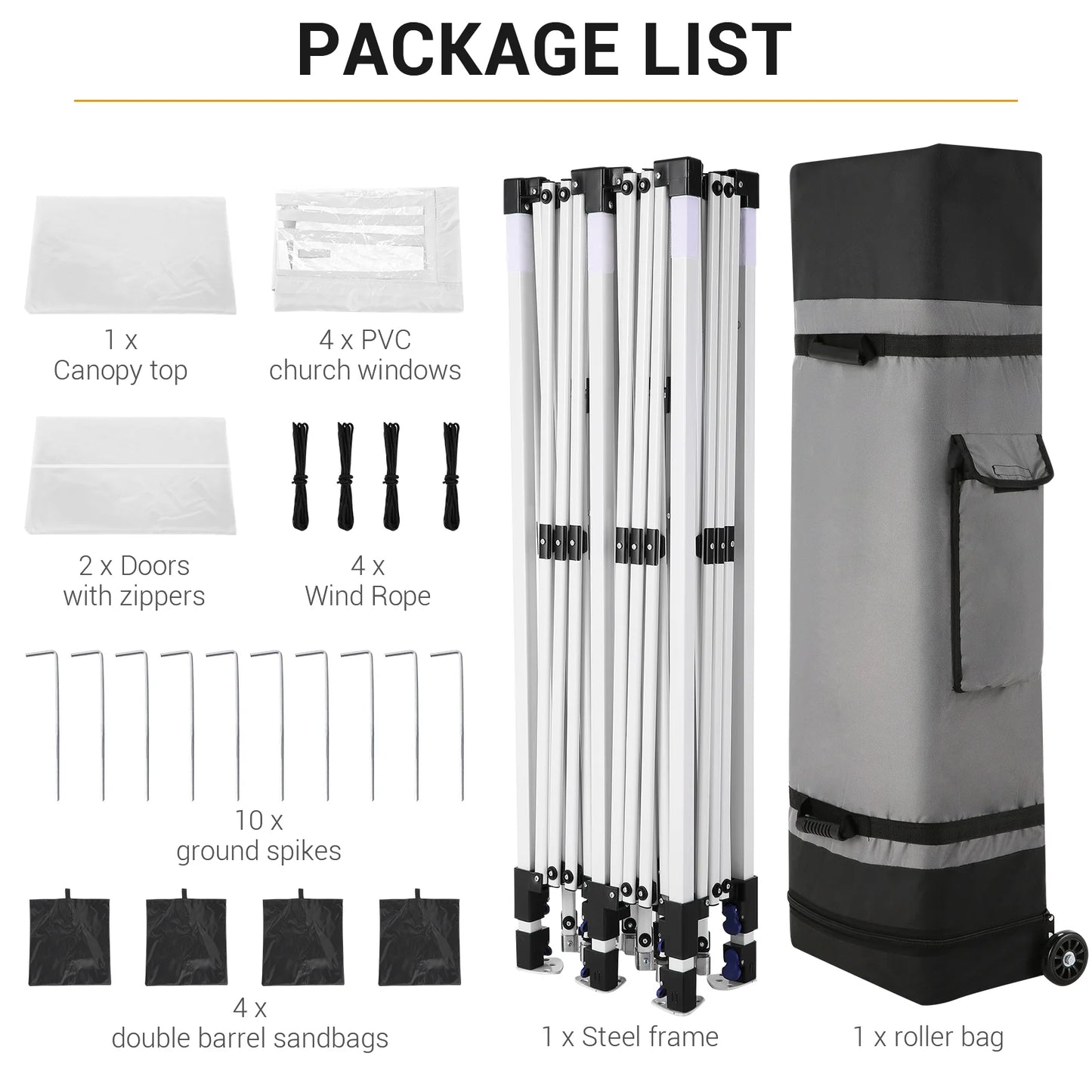 SANOPY 10'x 20' Pop up Canopy Tent, Commercial Heavy Duty Canopy with 6 Removable Side Walls Portable Shelter for Patio Picnic Gazebo Party Wedding, White