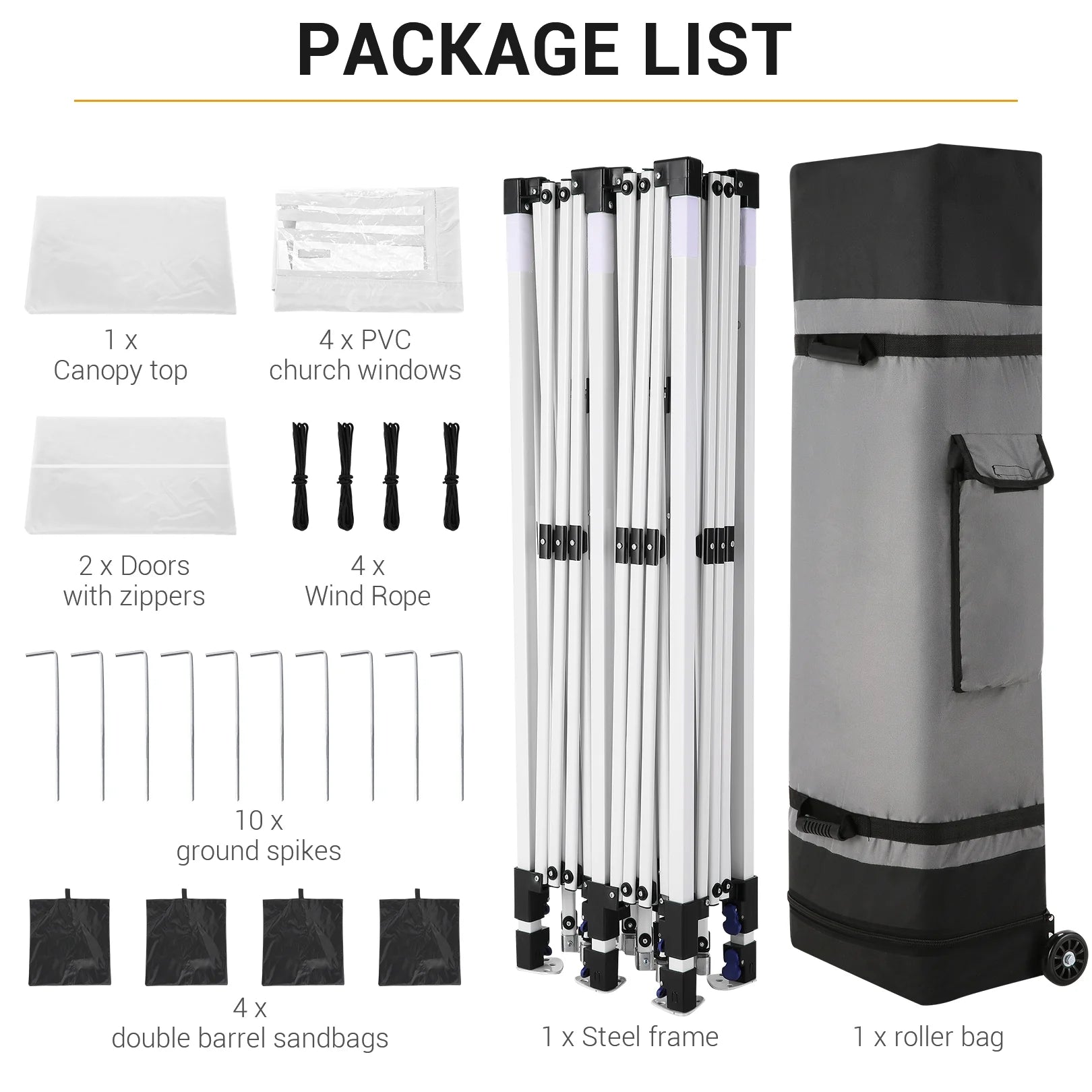 SANOPY 10'x 20' Pop up Canopy Tent, Commercial Heavy Duty Canopy with 6 Removable Side Walls Portable Shelter for Patio Picnic Gazebo Party Wedding, White
