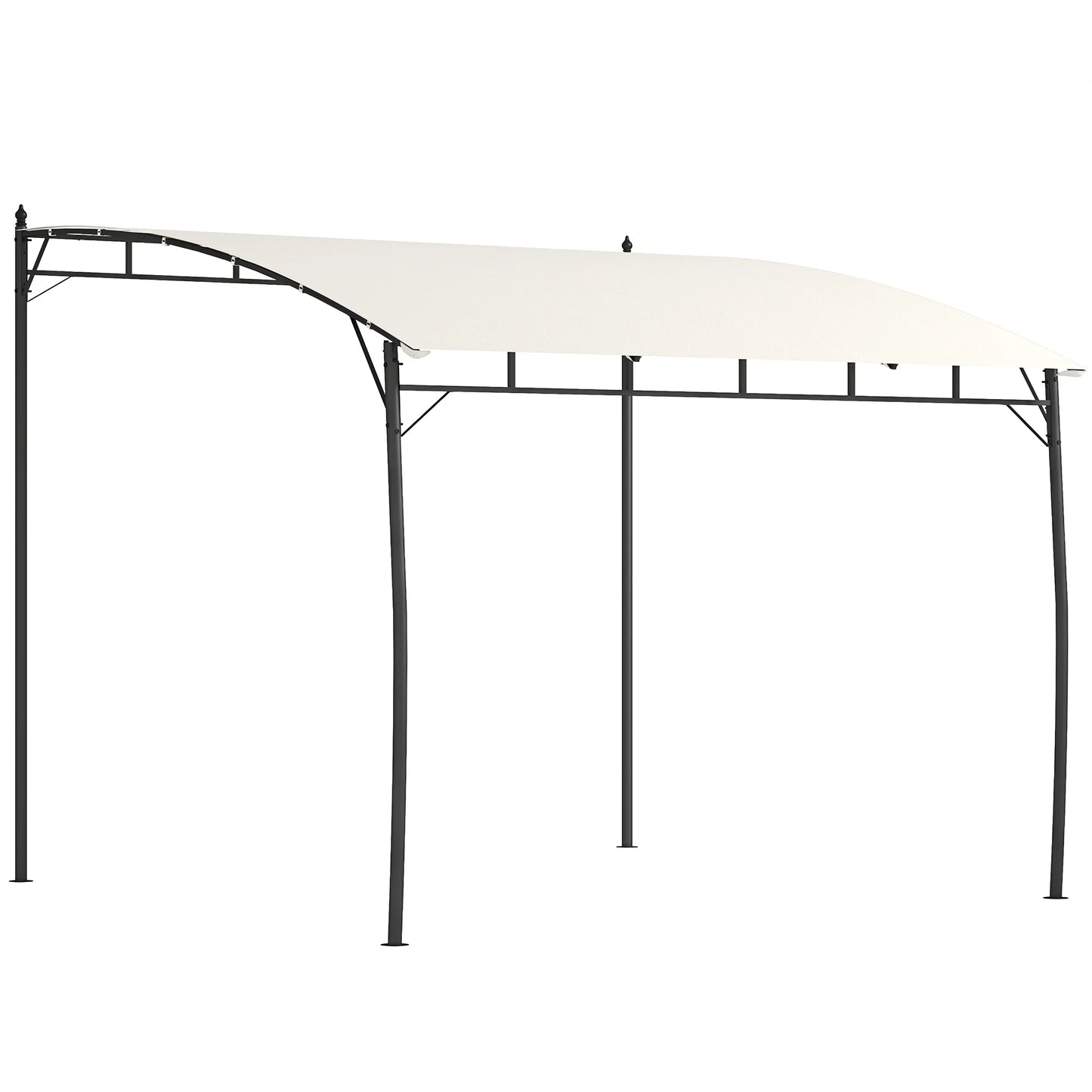 Outsunny 10' x 10' Pergola with UV-Resistant Canopy, Outdoor Sun Shade Shelter for Porch, Patio, Deck, Backyard, Cream