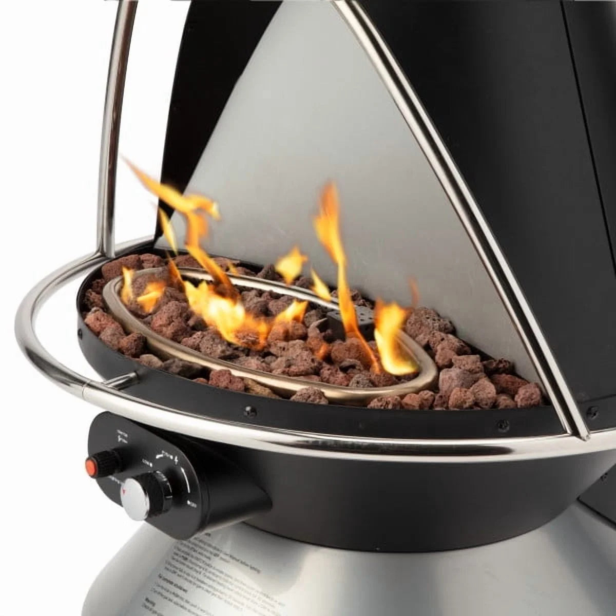 Cuisinart Chimenea Propane Fire Pit, 40,000 BTU Adjustable Gas Fire Pit for Patios, Includes Lava Rocks, Directional Heat Shield and Push to Start Ignition