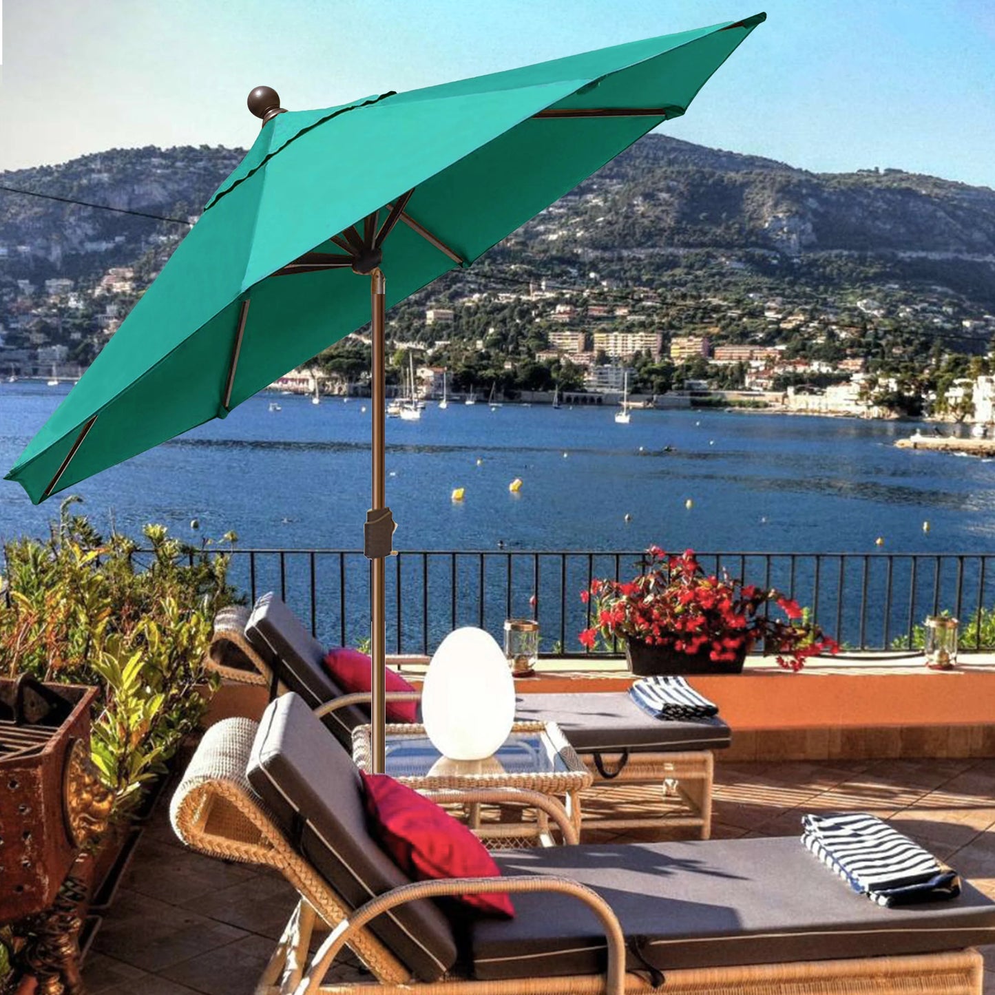 EliteShade 9Ft Market Umbrella Patio Outdoor Table UmbrellaTeal