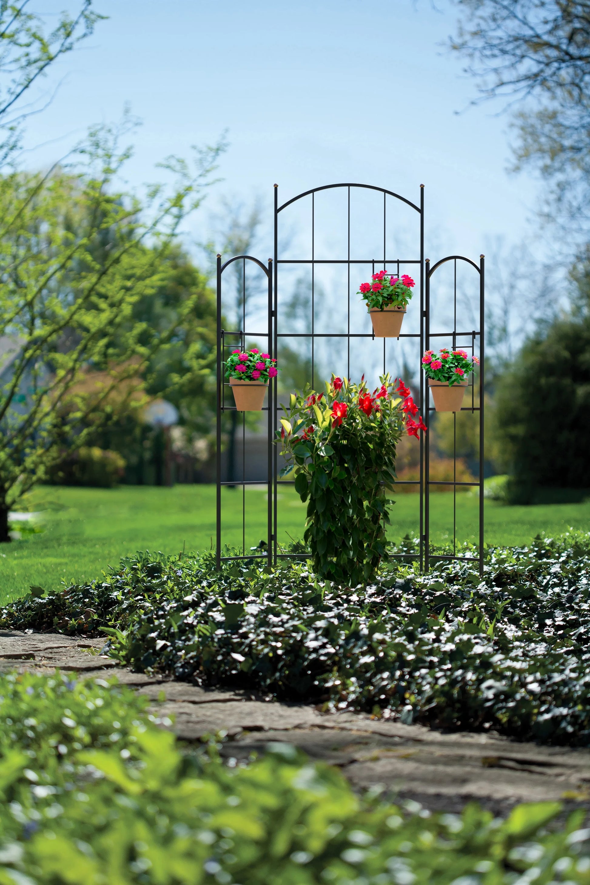 Panacea Heavy Duty Metal Expandable Trellis Privacy Screen for Patio and Planter Trellises