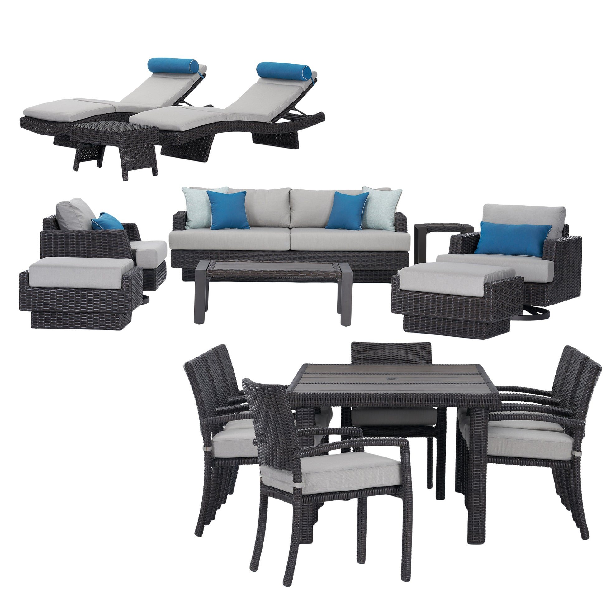Portofino Repose 19-piece Outdoor Patio Estate Set