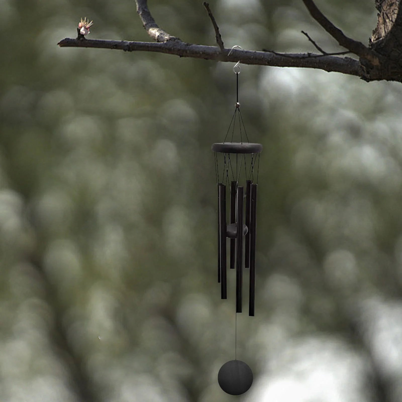 Wind Chimes Outdoor Deep Tone, Wind Chime Outdoor Sympathy Wind-Chime With 6 , Elegant Chime For Garden Patio Black Windchimes