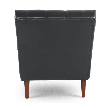 Outdoor Chaise Lounge Chair Upholstered Leather Lounge Chair for Bedroom, Patio, Black