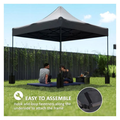 Replacement Canopy Top 10x10 - Dark Gray Oxford Cloth - UPF50+ Sun Protection with Weight Bags - Outdoor Patio Shade Cover