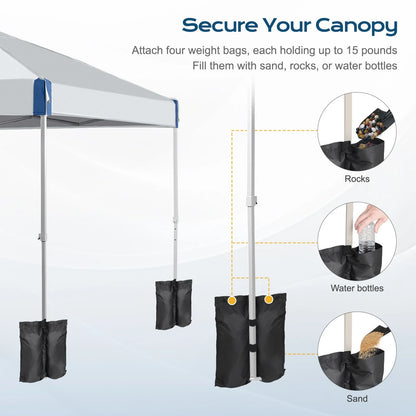 XiHuaZhaoChen Canopy Tent Easy Set-up Outdoor Patio Canopy Adjustable Straight Leg Heights Instant Shelter with Wheeled Bag,Gray,10' x 10'