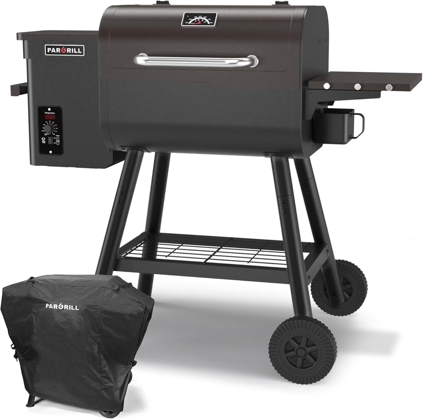 PARGRILL Wood Pellet Grill & Smoker,BBQ Grill with Auto Temperature Control,467 Sq In Cooking Area,for Outdoor Cooking, Patio and Backyard, Bronze Black