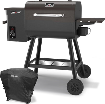 PARGRILL Wood Pellet Grill & Smoker,BBQ Grill with Auto Temperature Control,467 Sq In Cooking Area,for Outdoor Cooking, Patio and Backyard, Bronze Black