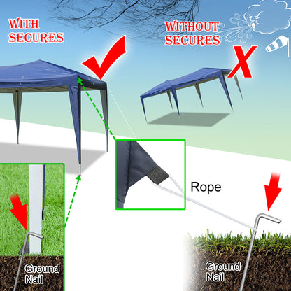 EDOEMSE 10x20 Outdoor Tent Canopy, Home Use Outdoor Camping Waterproof Folding Tent with Carry Bag, UV Resistant Waterproof Canopy Tent for Outdoor Events, Patio Backyard, Blue