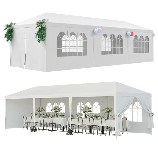 10'x30' Outdoor Canopy Tent Patio Camping Gazebo Shelter Pavilion Cater Party Wedding BBQ Events Tent w/Removable Sidewalls