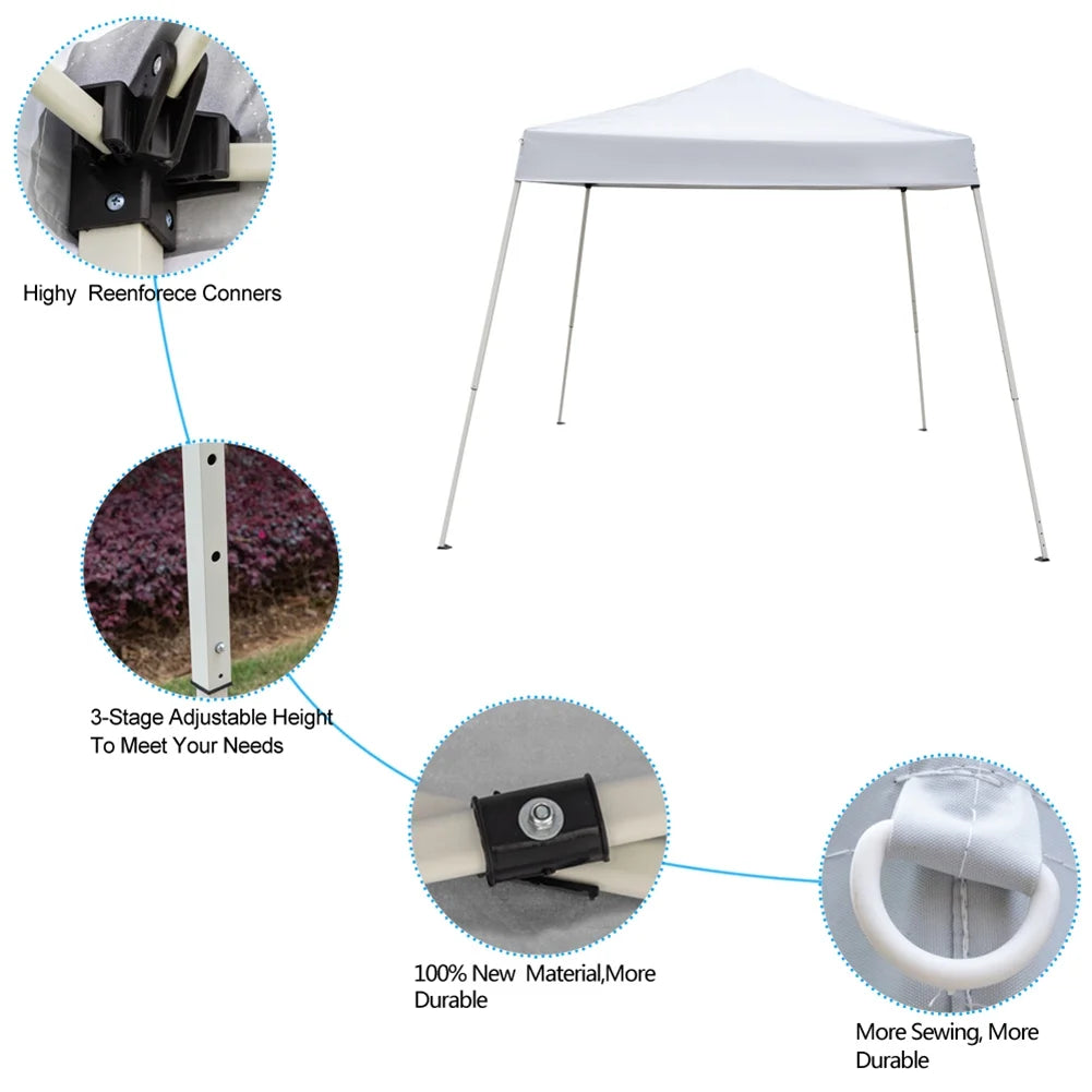 Spaco 2.4 x 2.4m Pop up Canopy Tents for Parties, Portable Folding Tailgate Ten, UV Resistant Waterproof Canopy Tent for Outdoor Events, Patio Backyard, White