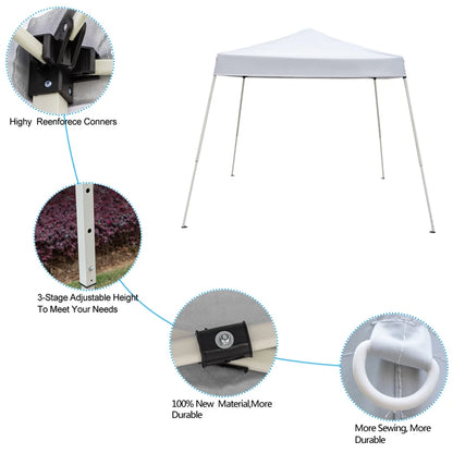 Spaco 2.4 x 2.4m Pop up Canopy Tents for Parties, Portable Folding Tailgate Ten, UV Resistant Waterproof Canopy Tent for Outdoor Events, Patio Backyard, White