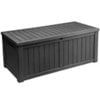 Dextrus 120 Gallon Outdoor Storage Deck Box, Large Resin Patio Storage for Outdoor Pillows, Garden Tools and Pool Supplies, Waterproof, Lockable (Black)