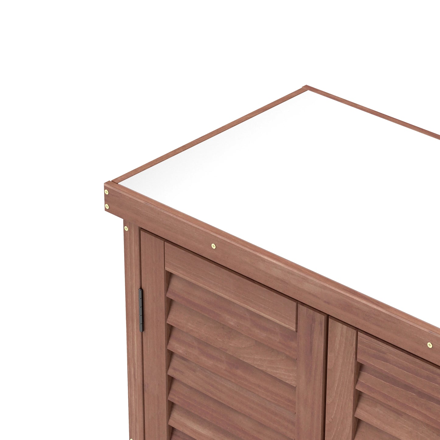 Funnil Outdoor Wooden Storage Cabinet & Potting Bench Table, Weather-Resistant Wooden Patio Furniture, Garden Workstation
