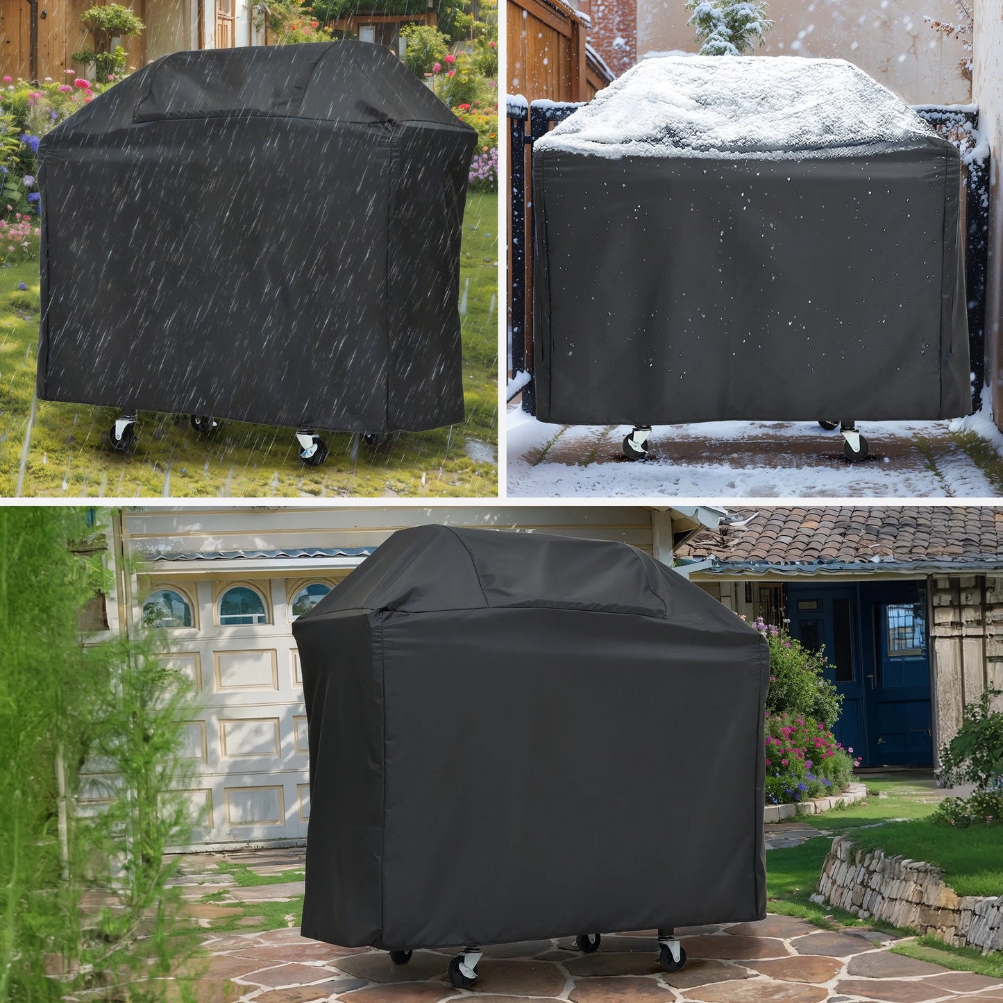 3 Burner Propane Gas Grill for Outdoor, 40500 BTU Barbecue Gas Grill with Thermometer, Stainless Steel BBQ Grill with Shelves & Wheels, Outdoor Cooking Grill for Patio, Garden, Backyard