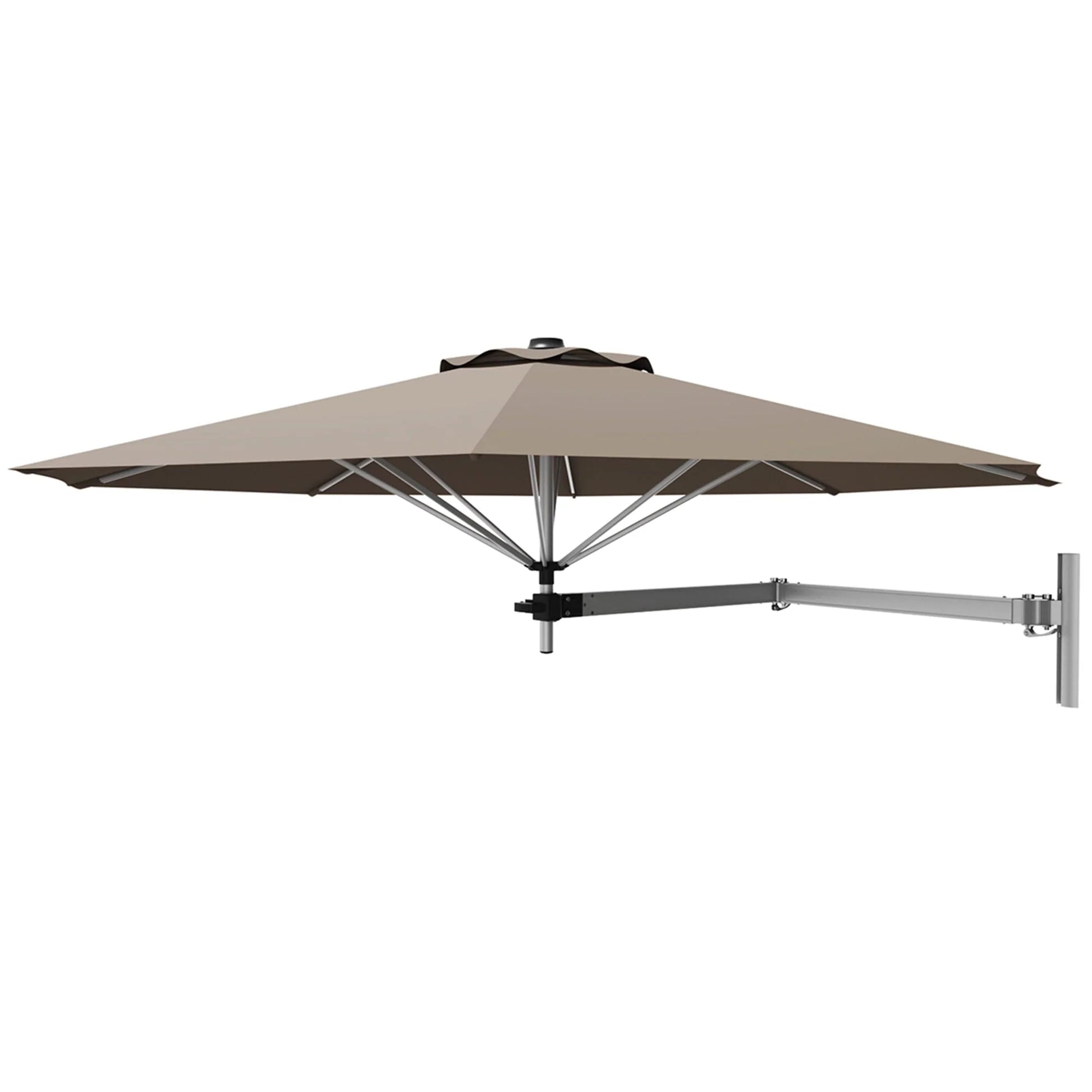 Gymax 8FT Patio Wall Mounted Cantilever Umbrella Parsol w/Adjustable Pole Tan