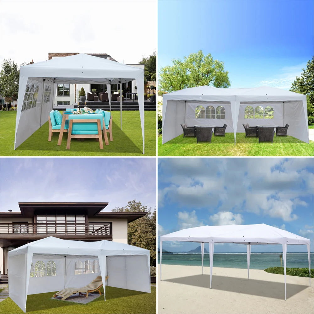 Zimtown 10' x 20' Ez Pop Up Party Tent Patio Wedding Canopy Gazebo Pavilion Car Tent W/4 Side Walls