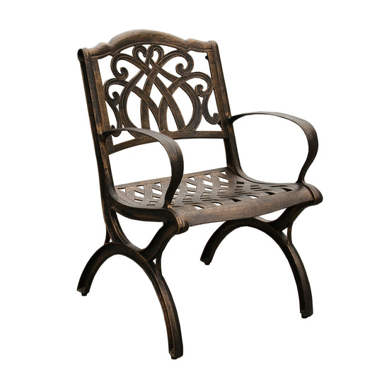 Oakland Living Corporation Ornate Traditional Outdoor Cast Aluminum Patio Dining Chair Bronze