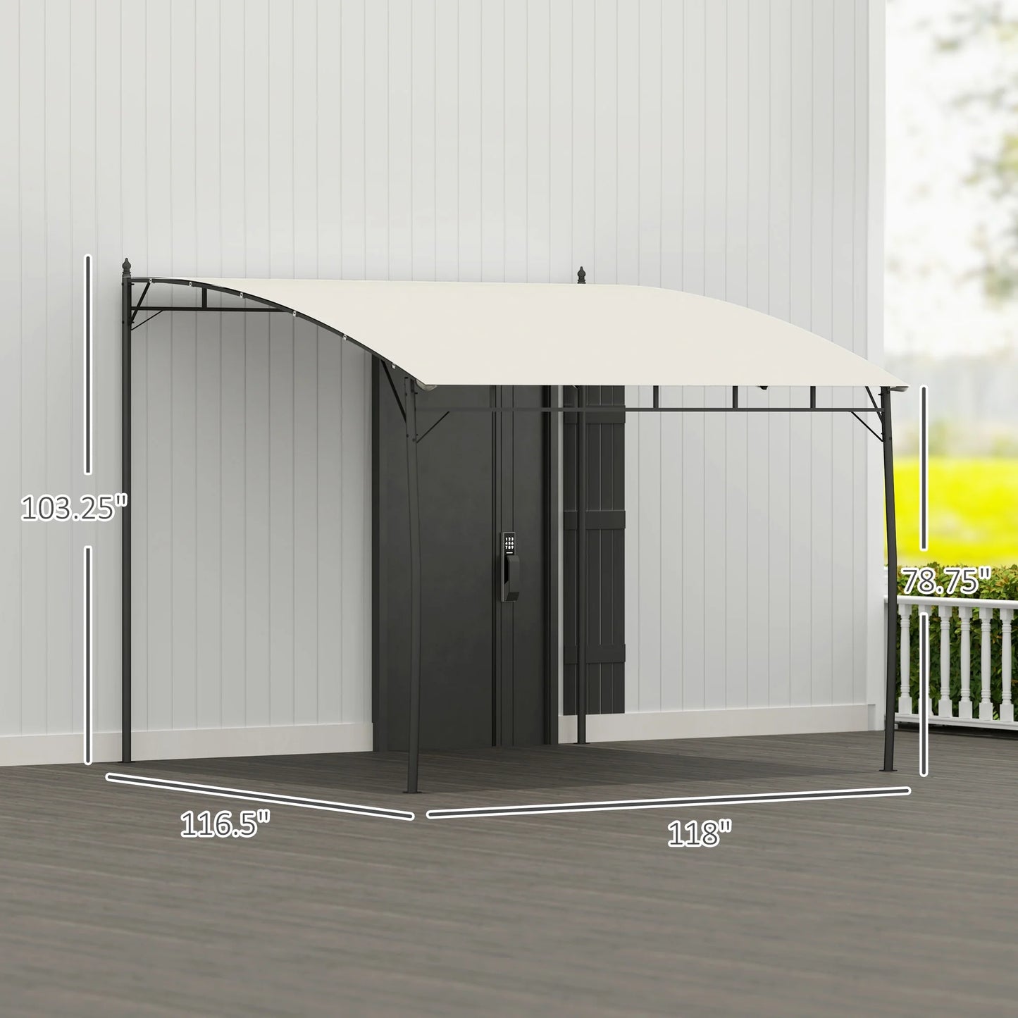 Outsunny 10' x 10' Pergola with UV-Resistant Canopy, Outdoor Sun Shade Shelter for Porch, Patio, Deck, Backyard, Cream