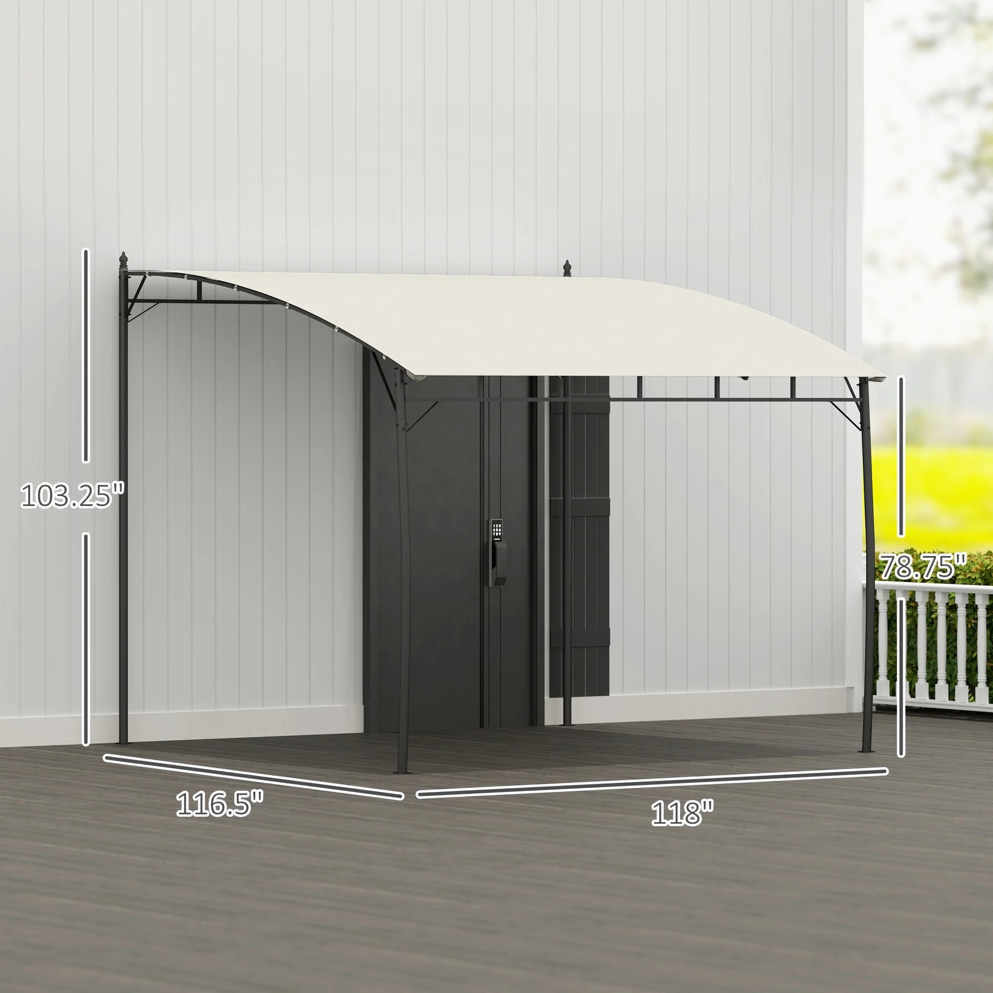 Outsunny 10' x 10' Pergola with UV-Resistant Canopy, Outdoor Sun Shade Shelter for Porch, Patio, Deck, Backyard, Cream