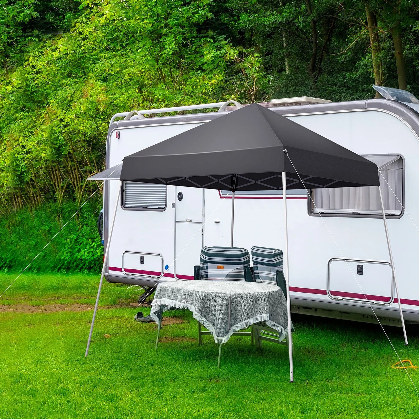 Hassch 6x6 ft Canopy Tent, Outdoor Tent Canopy Foldable Portable Canopies for Camping, Patio, Easy Up Gazebo Canopy with Carry Bag Slant Legs, Dark Gray