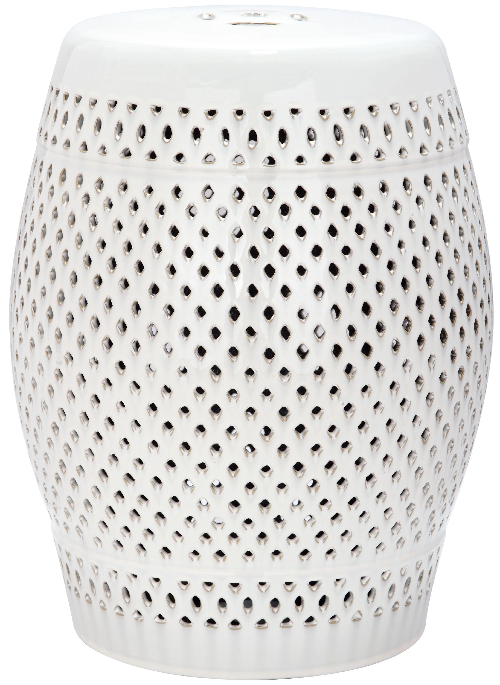 Safavieh Diamond Drum Indoor/Outdoor Garden Patio Stool, White