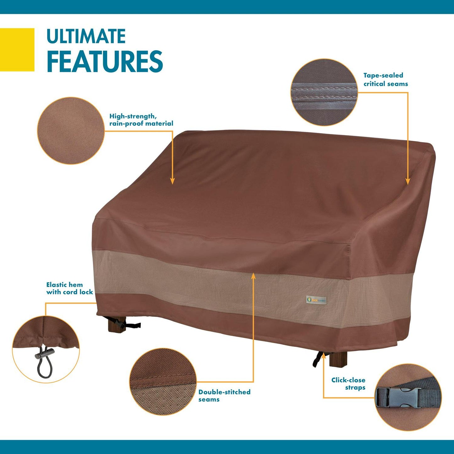 Duck Covers Ultimate Waterproof 51 Inch Patio Bench Cover