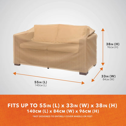 Modern Leisure Basics Patio Loveseat Cover, 2-Pack, 55"L X 33"W X 38"H, Khaki