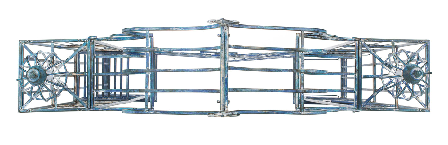 SAFAVIEH Beatrix Outdoor Patio Arbor with Door, Antique Blue