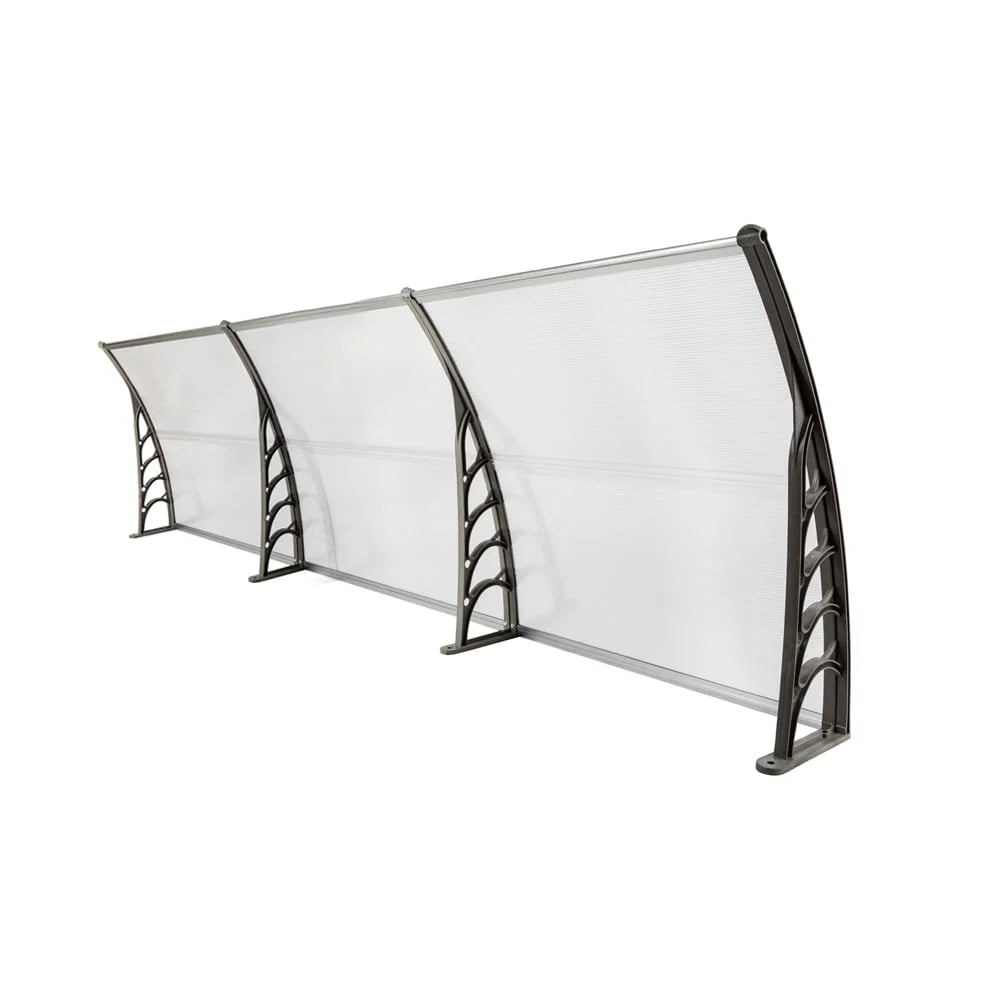 Zimtown 40"x120" Patio Front Door Patio Cover Awning Transparent Board & Gray Holder