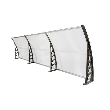 Zimtown 40"x120" Patio Front Door Patio Cover Awning Transparent Board & Gray Holder