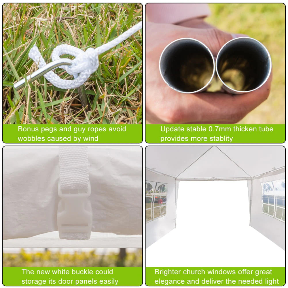 Zimtown 10x30ft Party Patio Tent Canopy Gazebo Pavilion Event Canopies(8 sides)
