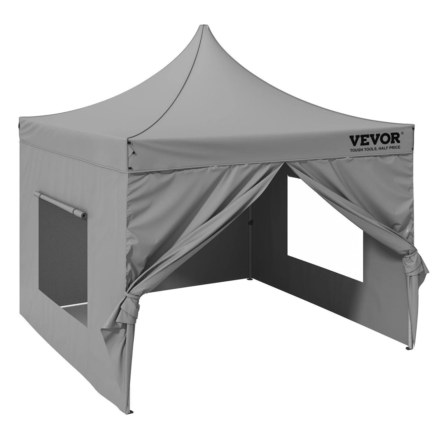 HCY 10x10 FT Pop up Canopy with Removable Sidewalls, Instant Canopies Portable Gazebo & Wheeled Bag, UV Resistant Waterproof, Enclosed Canopy Tent for Outdoor Events, Patio, Backyard, Party, Camping