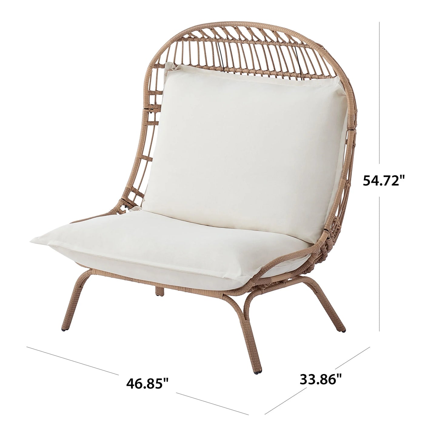 Better Homes & Gardens Willow Sage Outdoor Wicker Patio Cuddle Chair, Brown