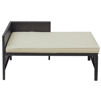 3 Pieces Patio Furniture Set, Outdoor Cushioned Sectional Sofa Set with Two-Seater Sofa, Lounge Sofa, Glass Coffee Table, PE Wicker Conversation Set for Backyard, Balcony, Poolside, Deck, D6027