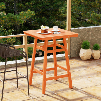 WestinTrends Outdoor 37" Counter Height HDPE Patio Square Bar Table, Dark Brown
